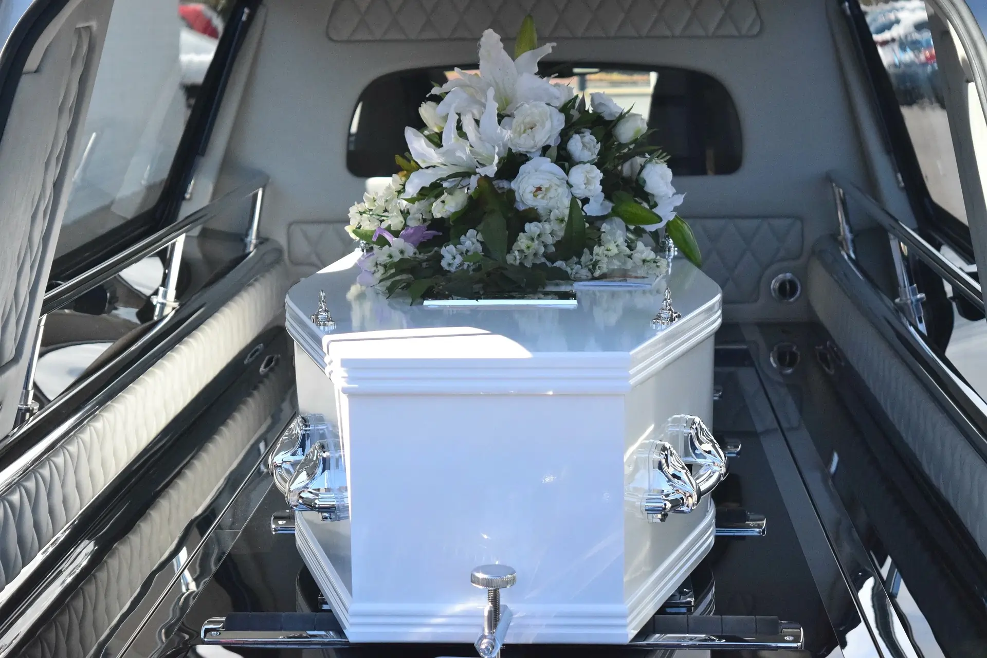 Coffin Image in Funeral Car